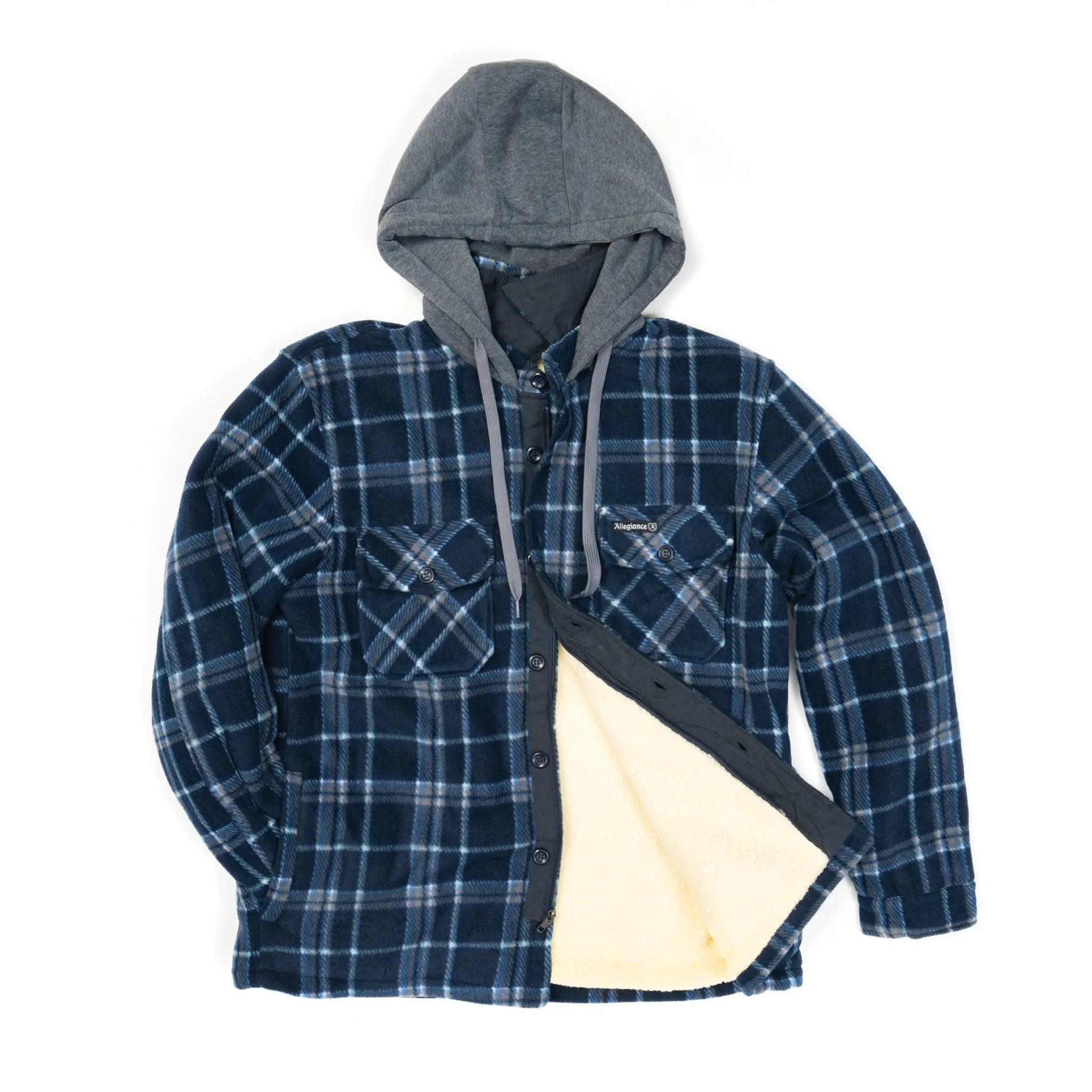 Hooded flannel sherpa online jacket