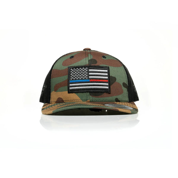 Thin Blue/Red Line Patch Trucker - Allegiance Clothing