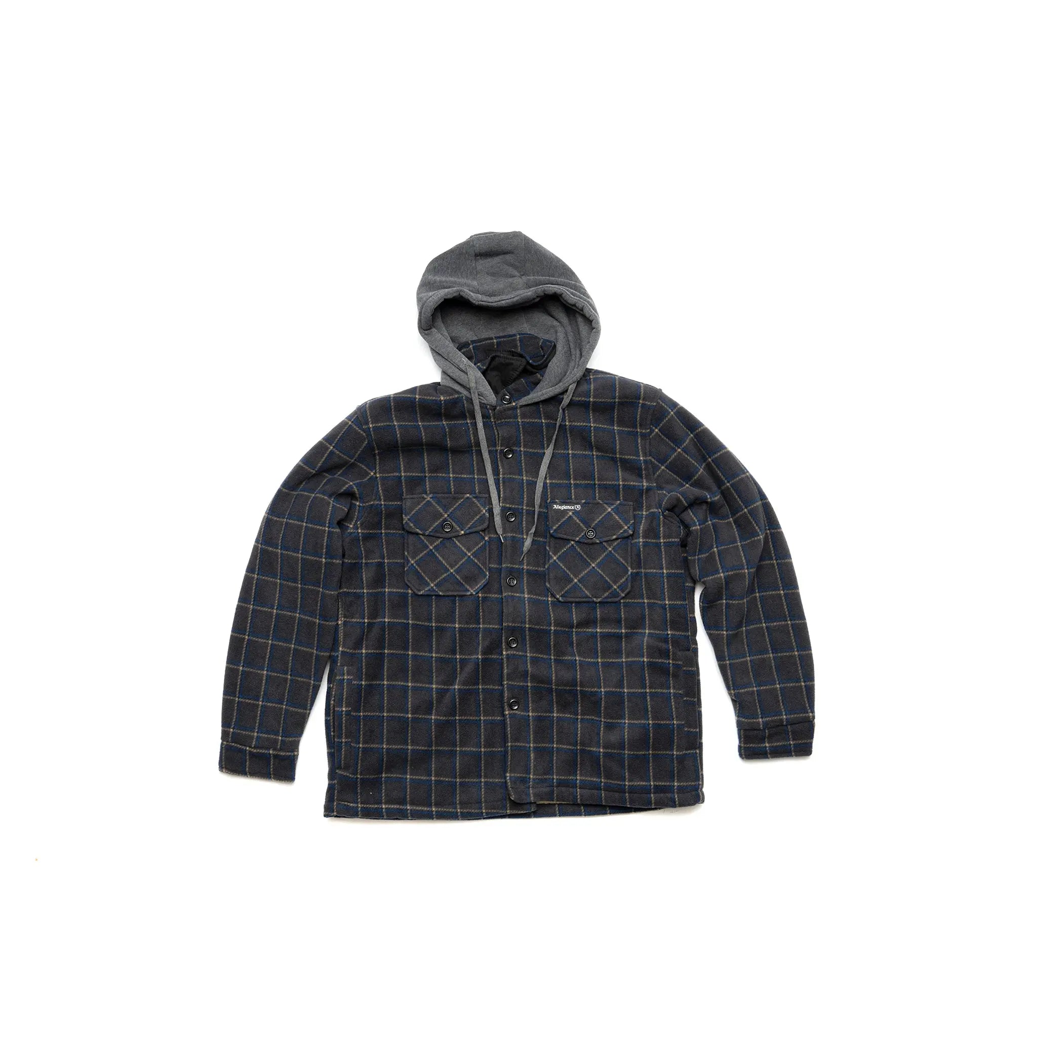 Black and white flannel with hood deals